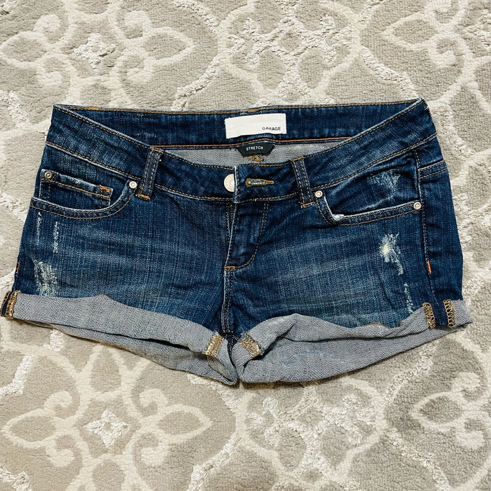 Garage Blue Jean Shorts Distressed Cut-Offs size 0